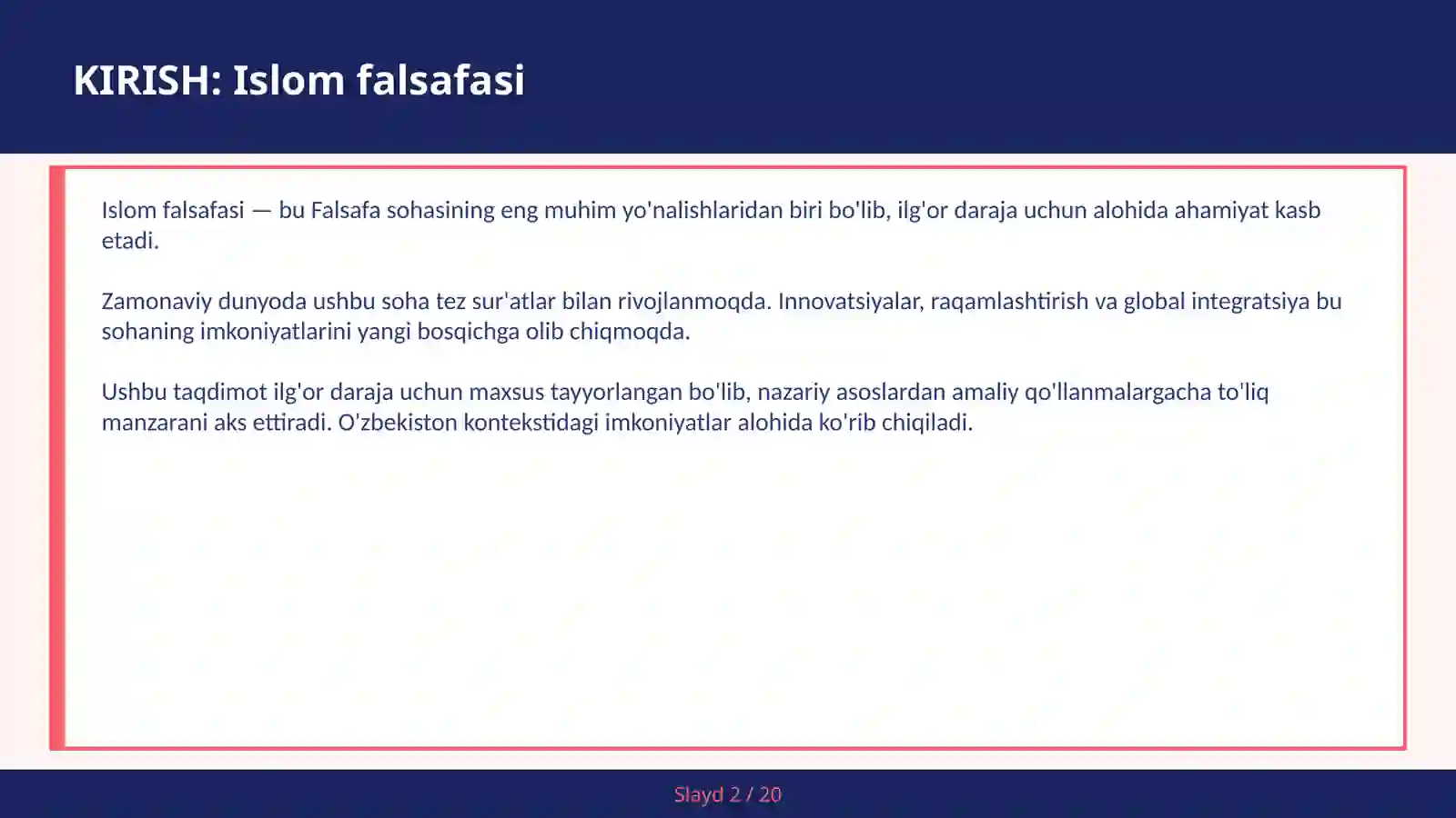 Islom Falsafasi 2