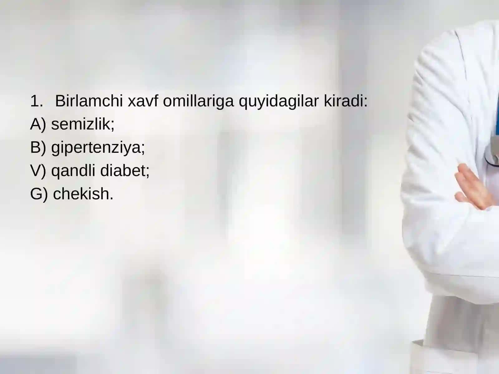 Profilaktika asoslari bo'yicha test topshiriqlari 2