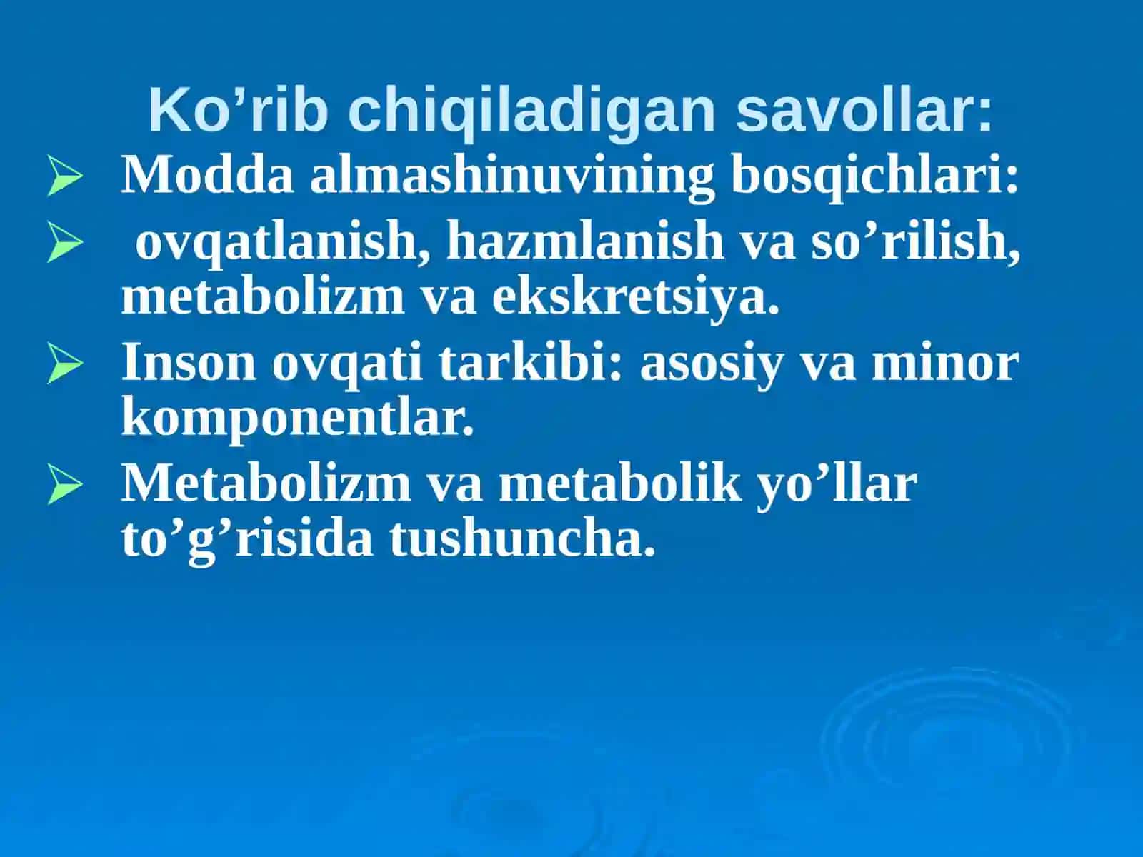 Biologik Membranalar va Oksidlanish 2