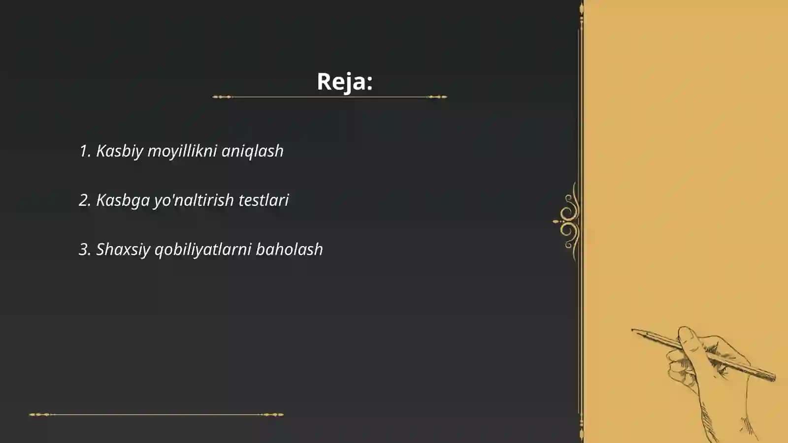 Kasbga yo’naltirish psihodiagnostikasi 2