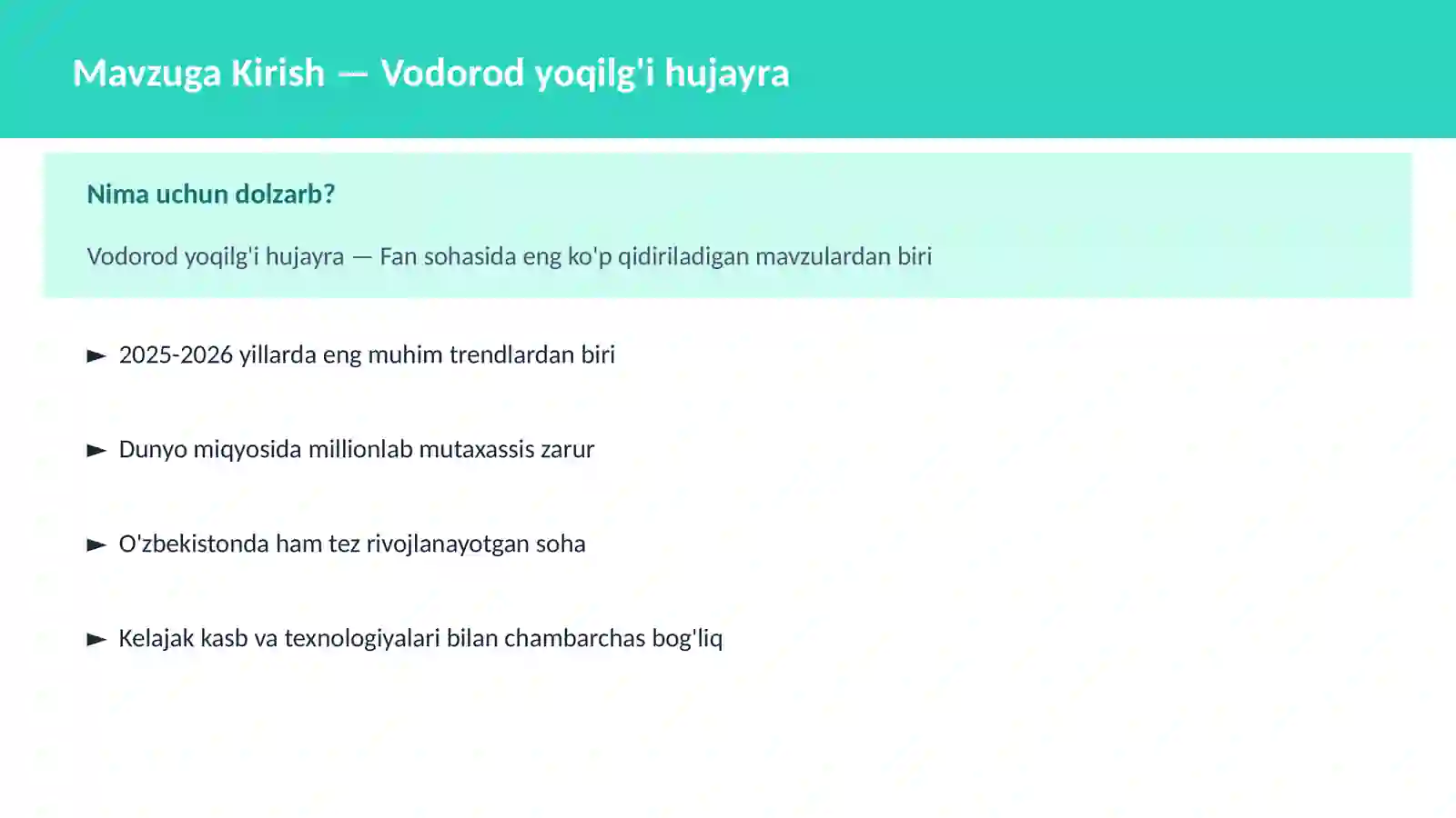 Vodorod yoqilg'i hujayra 2