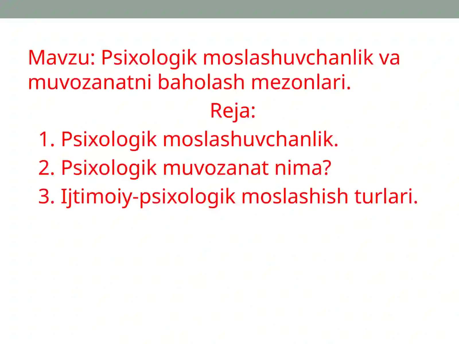Psixologik moslashuvchanlik va muvozanatni baholash mezonlari 2