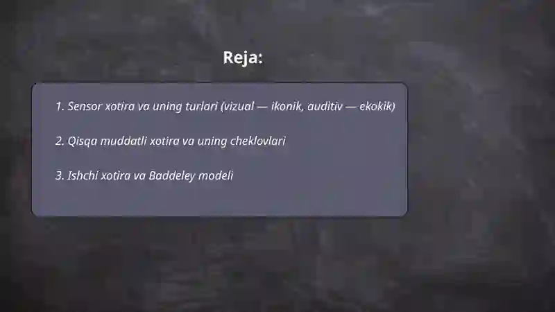 Sensor xotira va uning turlari 2