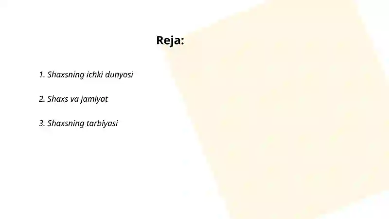 Shaxsning ichki dunyosi 2