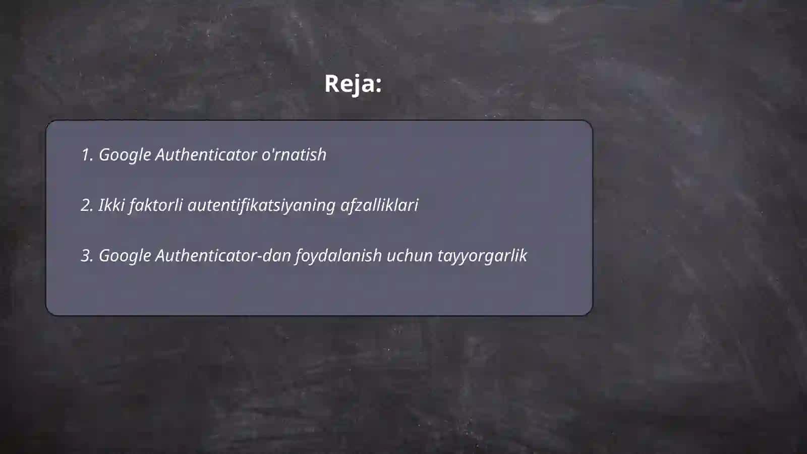 Google Authenticator tokeni yordamida turli tizimlar uchun ikkinchi faktorni sozlash 2