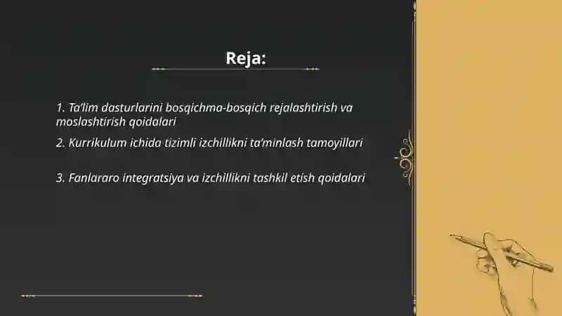 Ta’limning tizimlilik va izchillik prinsplarini amalga oshirish qoidalari 2