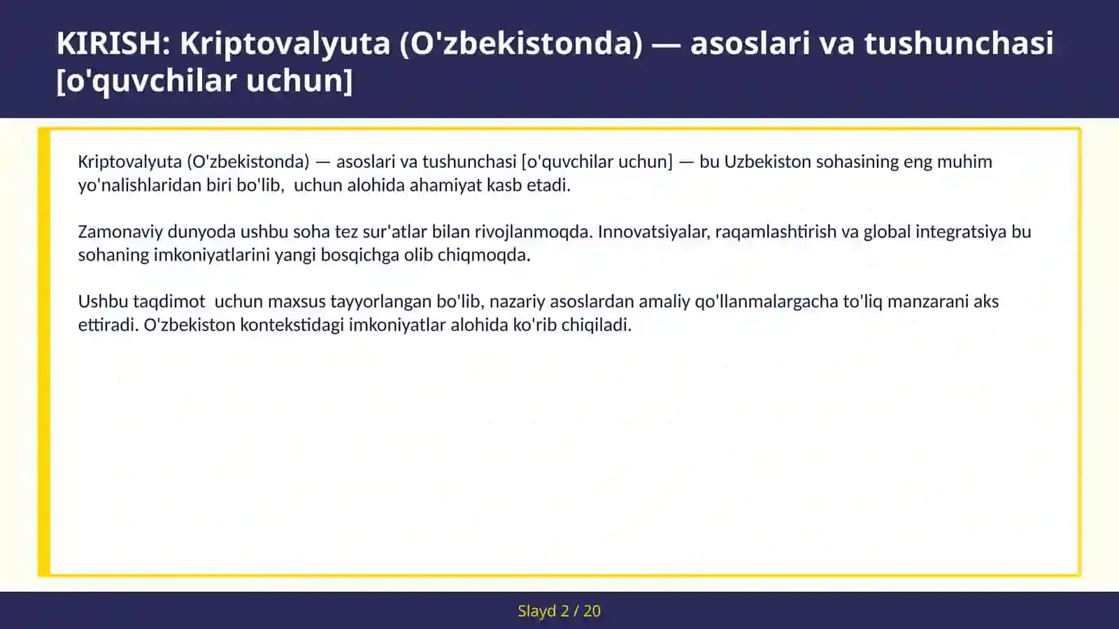 Kriptovalyuta (O'zbekistonda) — asoslari va tushunchasi [o'quvchilar uchun] 2