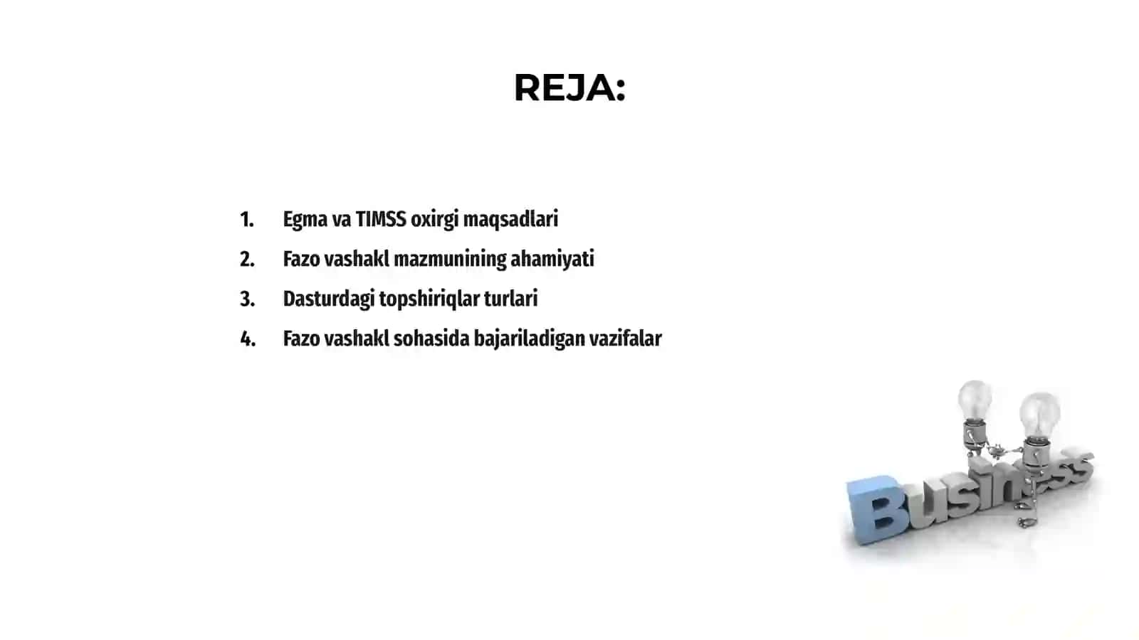 Egma va TIMSS xalqaro baholash dasturida “Fazo vashakl” mazmun sohasiga oid topshiriqlar 2