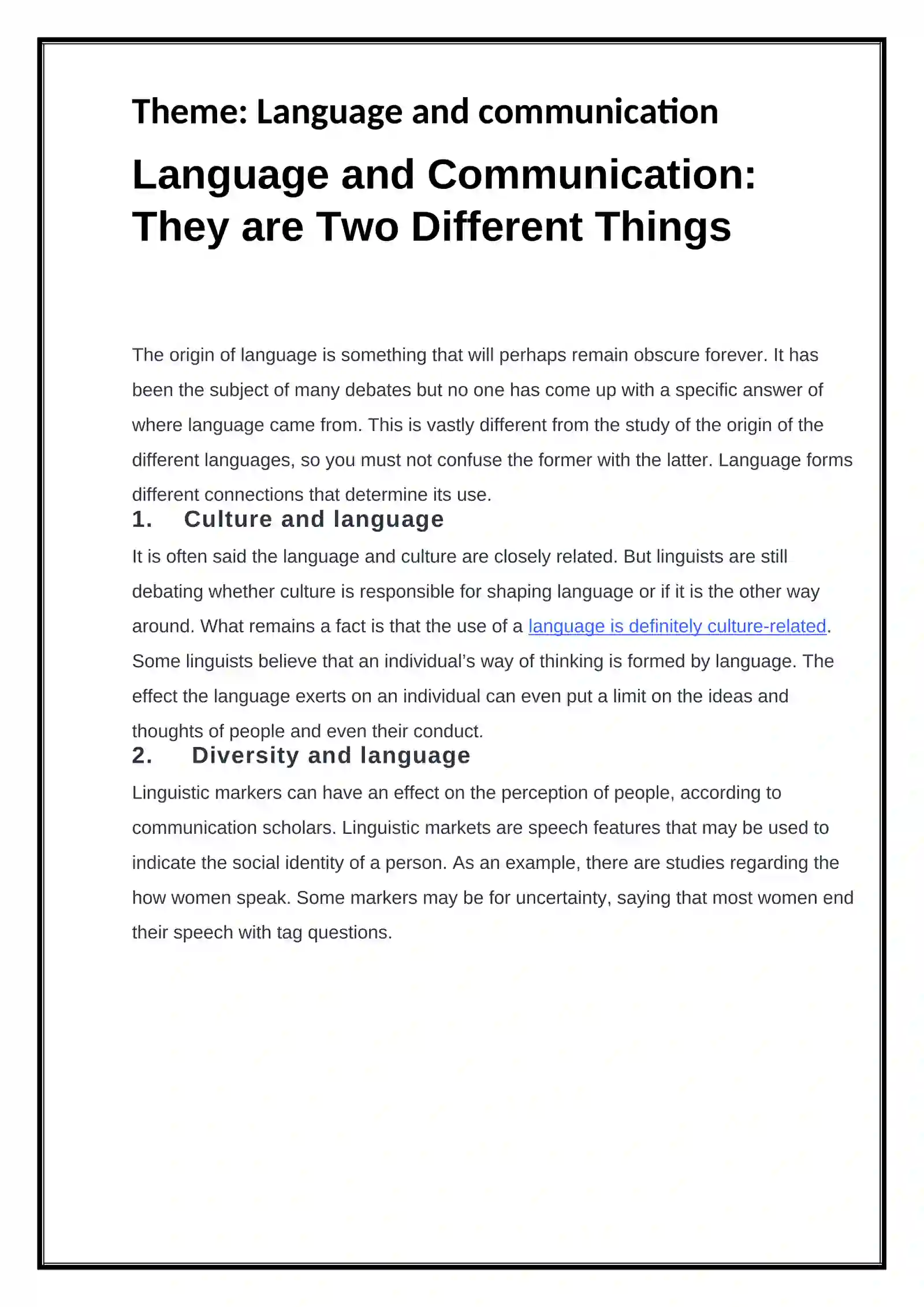 Language and Communication 2