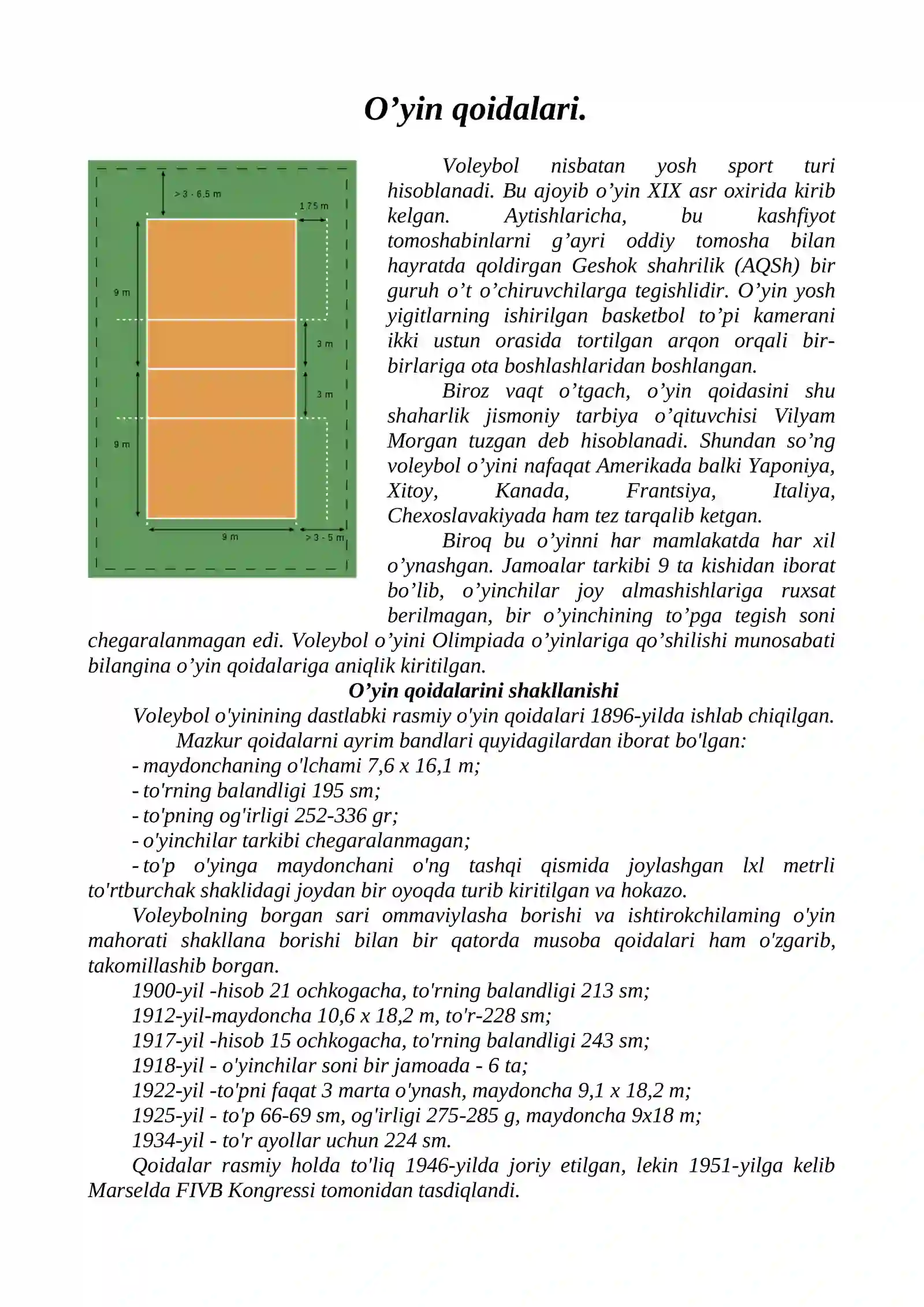 Voleybol o'yini teknikasi va qoidalari 2
