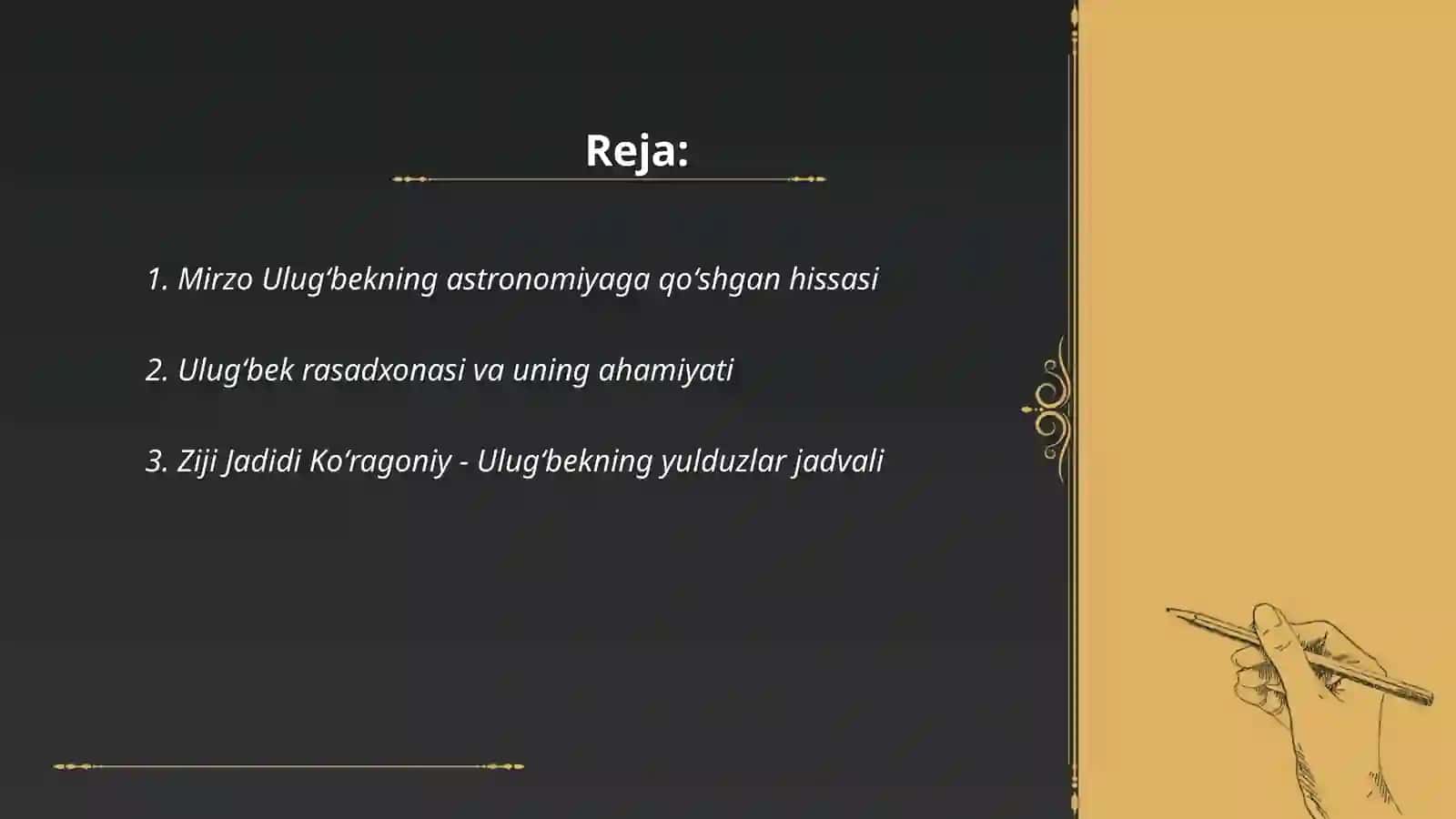 Mirzo Ulugʻbek va Zahridin Muhammad Boburning fan madaniyat va marifat taraqqiyotidagi hizmatlari 2
