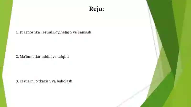 Pedagogik tashhislashning test metodi 2
