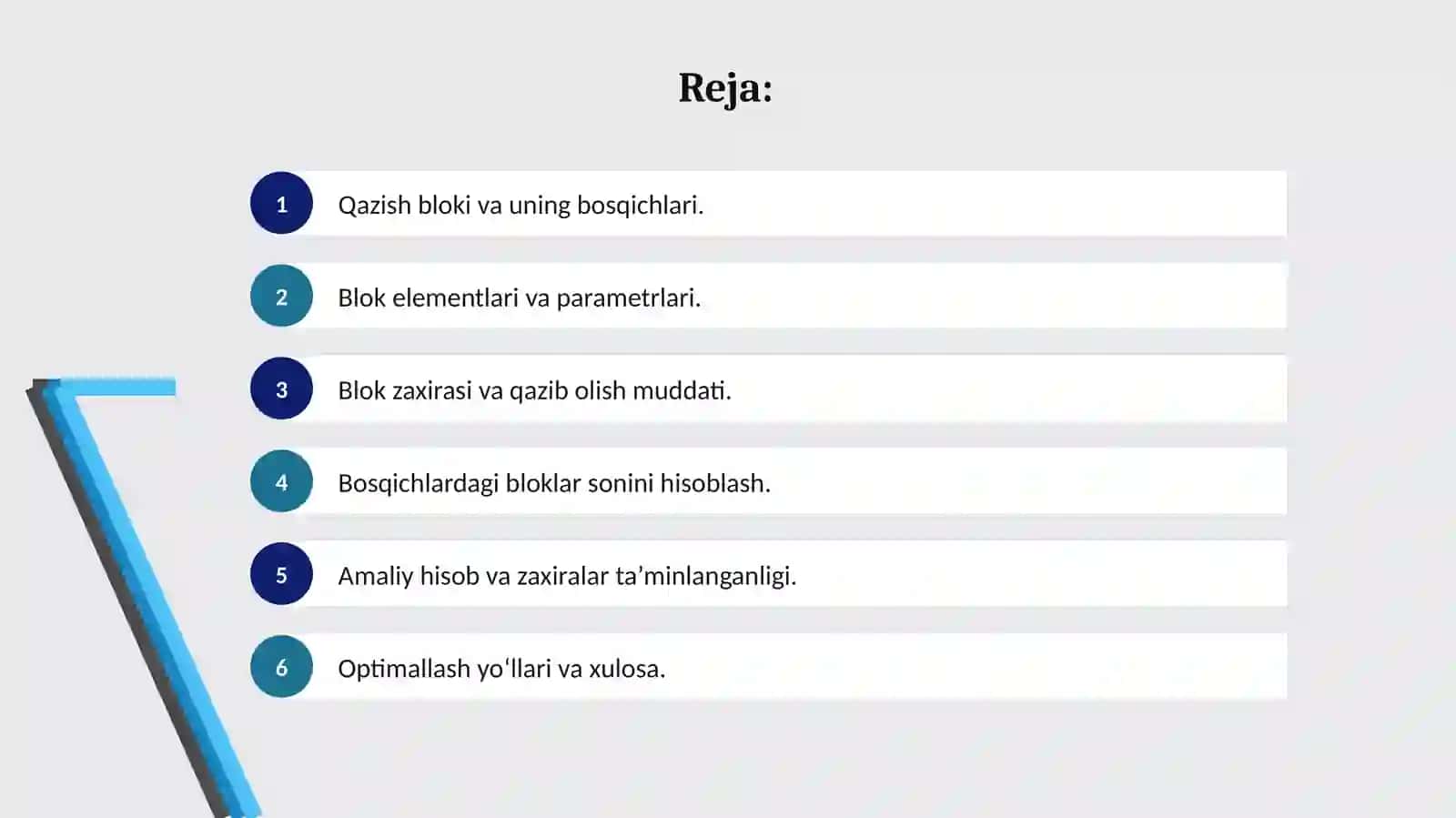 Qazish bloki va uning bosqichlari 2