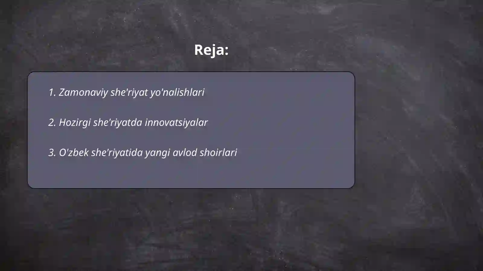 Hozirgi she'riyat janrlari 2