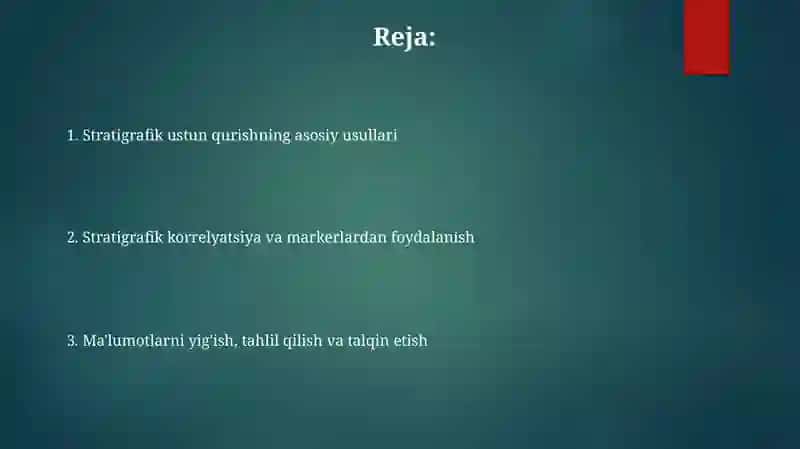 Stratigrafik ustun tuzish usullari 2