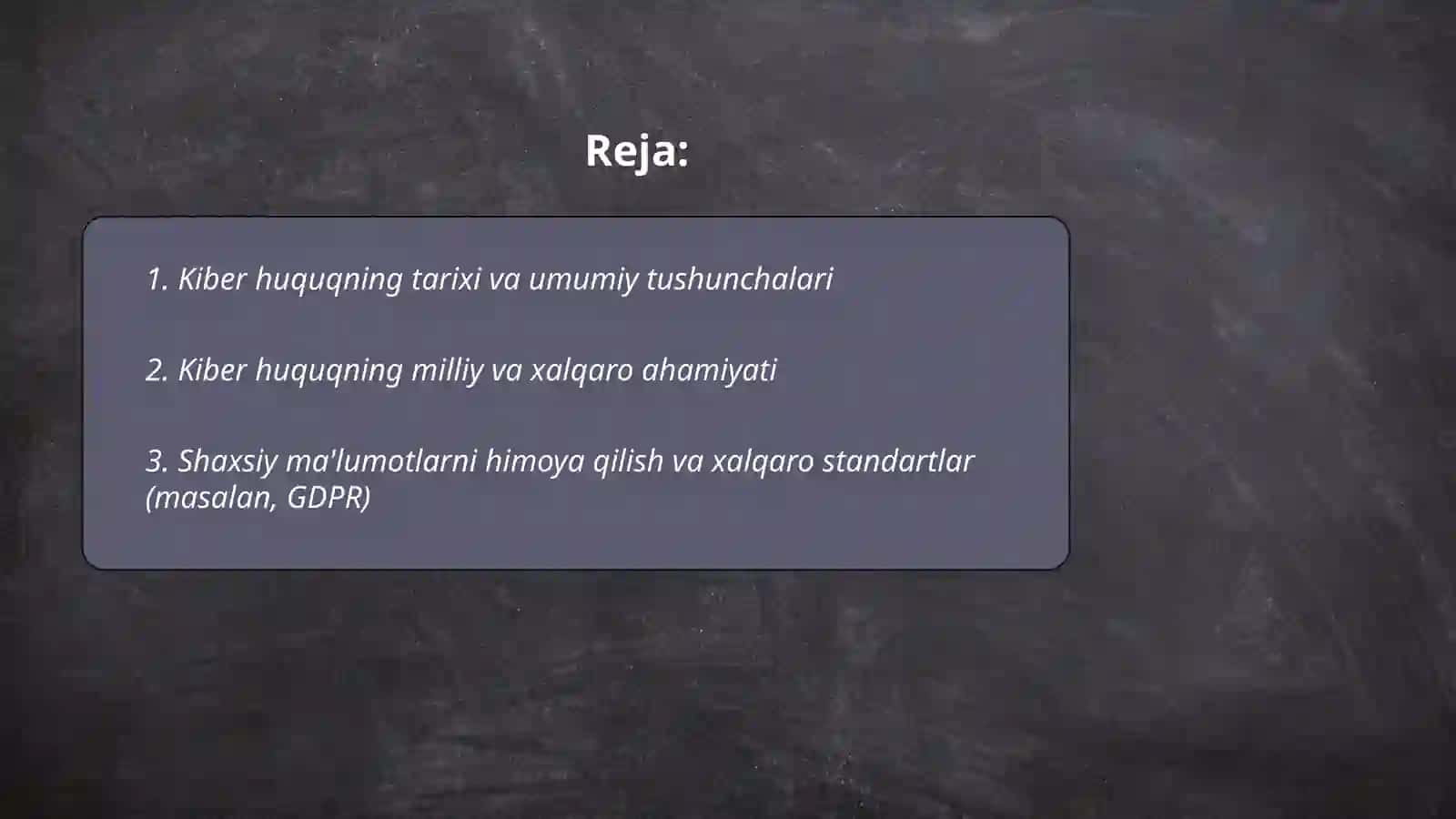 Kiber huquqning ahamiyati va xalqaro meyorlar 2