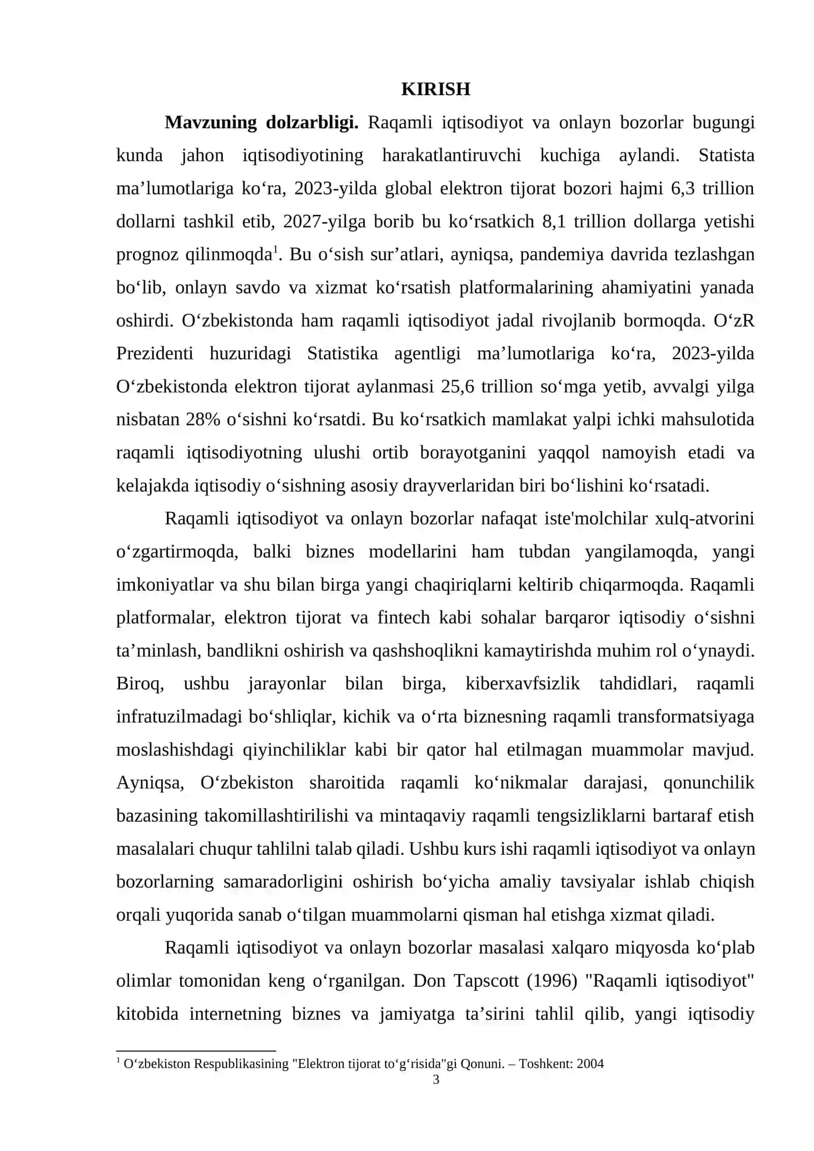 RAQAMLI IQTISODIYOT VA ONLAYN BOZORLAR TAHLILI 2