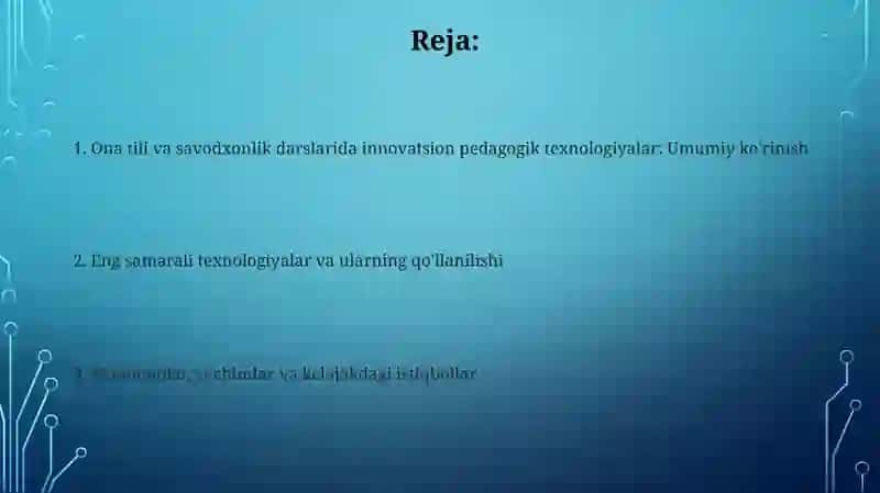 Ona tili va o'qish savodxonligi darslarida qo'llanadigan inovatsion pedagagik texnalogiyalar 2