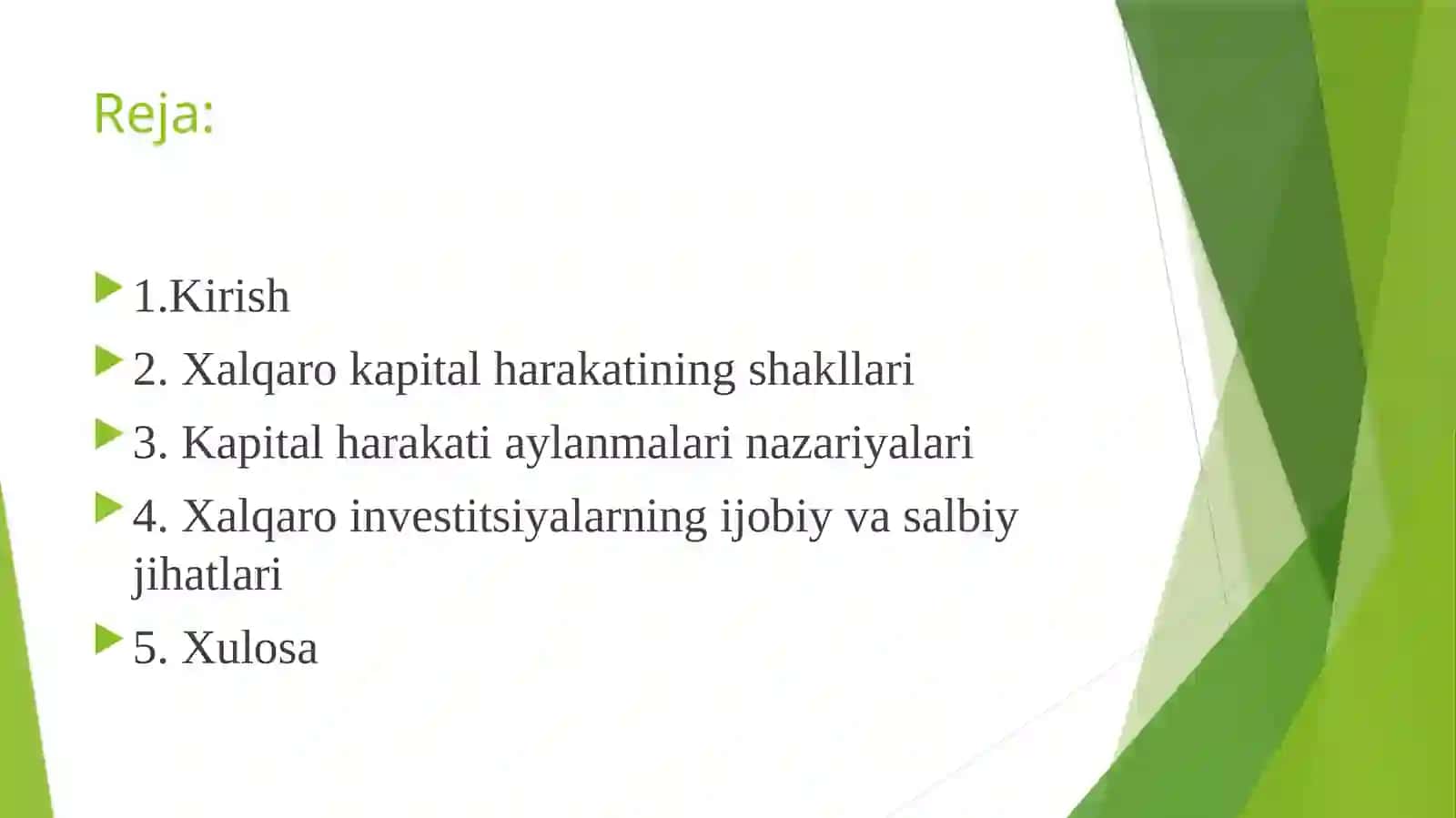 Xalqaro kapital harakati va investitsiyalarga oid nazariyalar 2