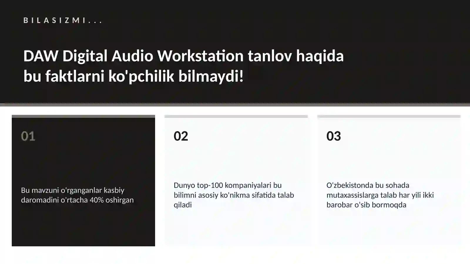 DAW Digital Audio Workstation tanlov 2
