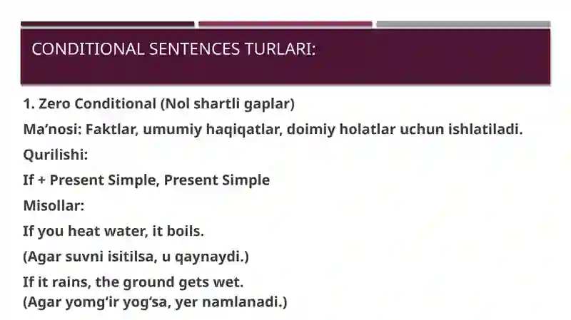 Conditional sentences (if shartli gaplar) 2