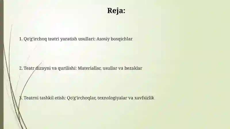 Teatr yaratish usullari 2