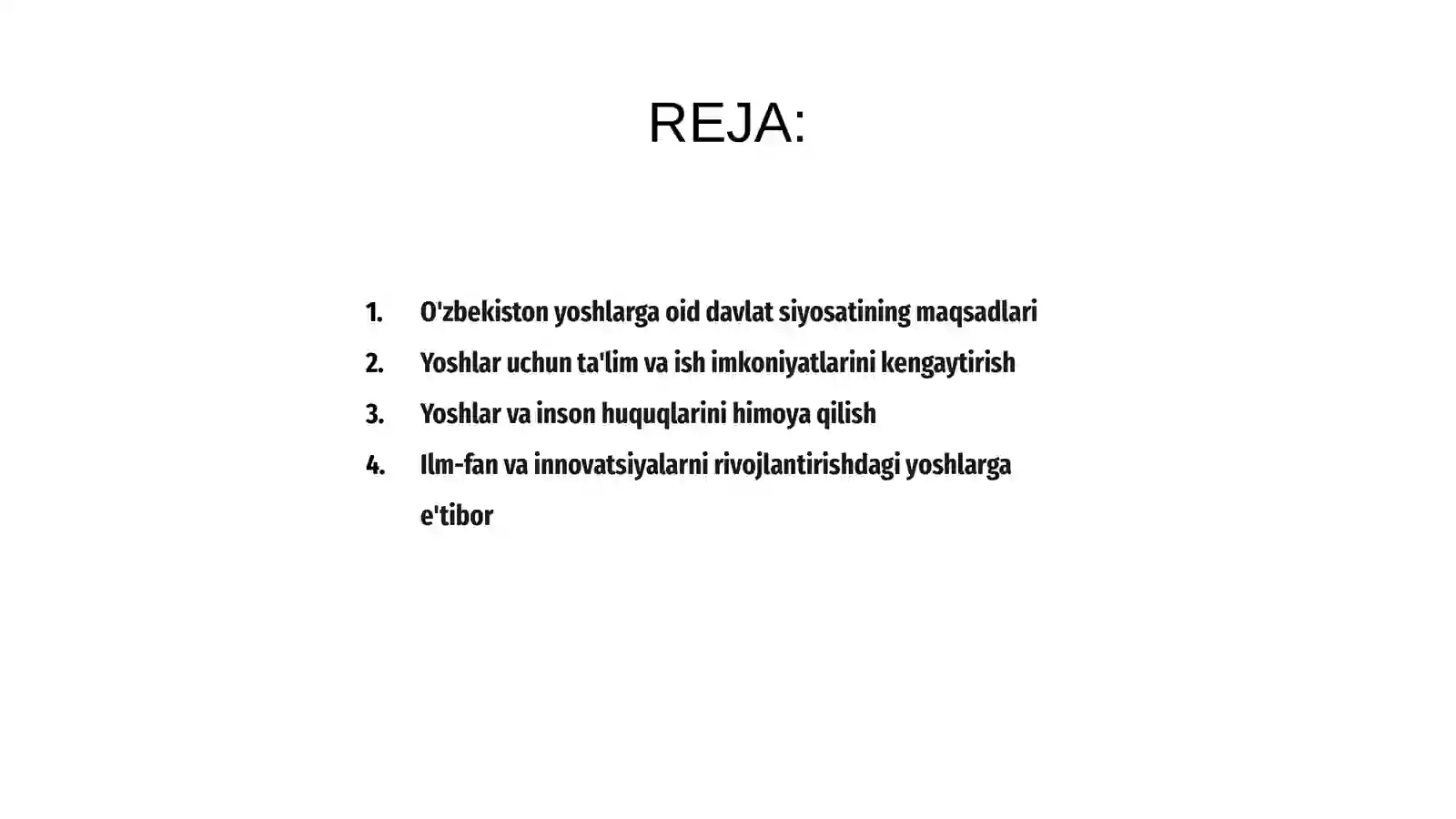 O'zbekistonga yoshlarga oid davlat siyosati 2