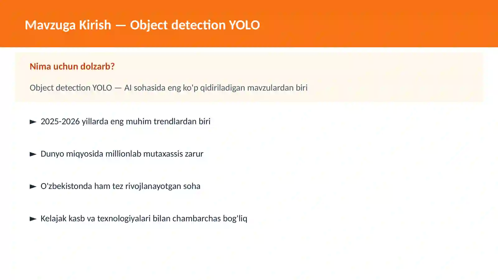 AI | DEEP LEARNING VA NEYRON TARMOQLAR 2