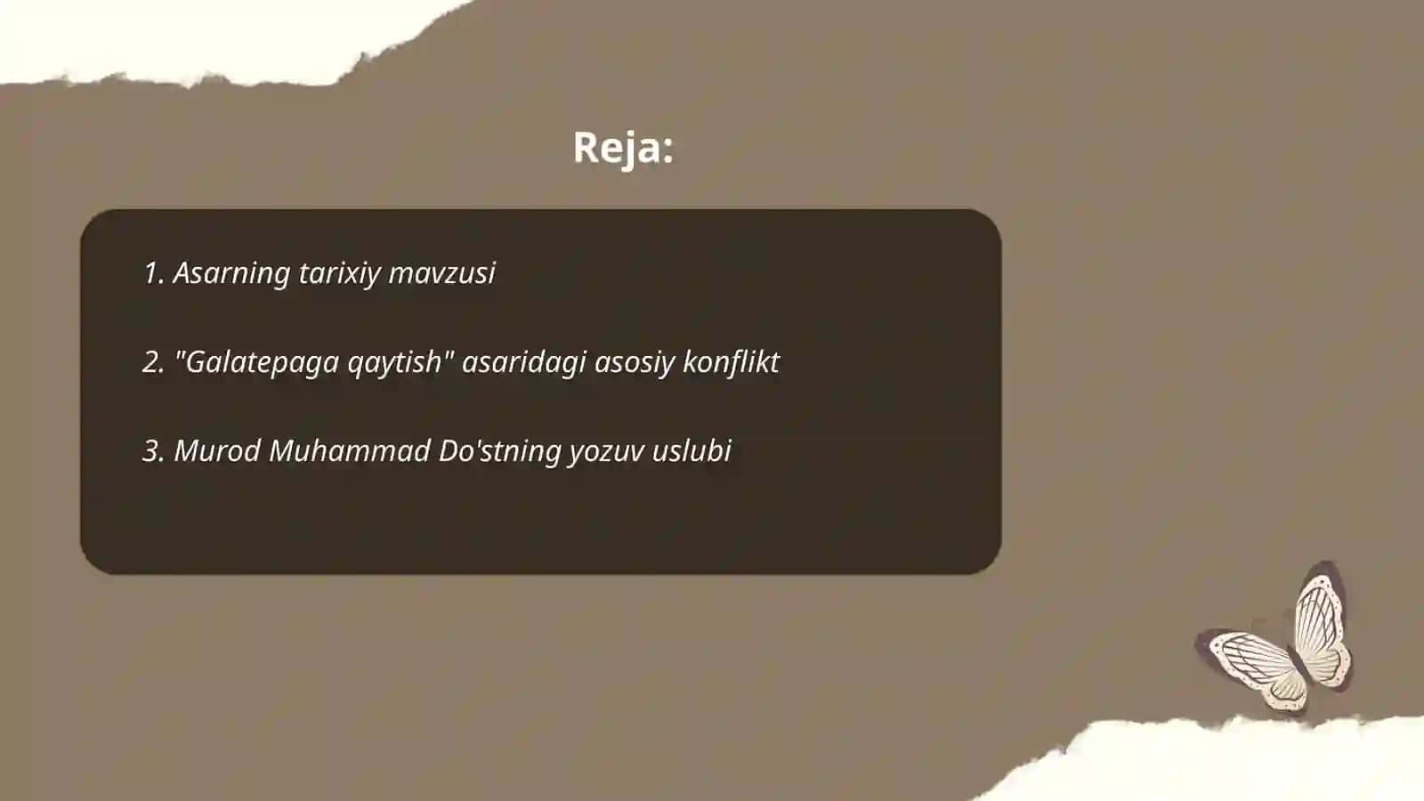 Murod Muhammad Dòstning "Galatepaga qaytish"asari tahlili 2