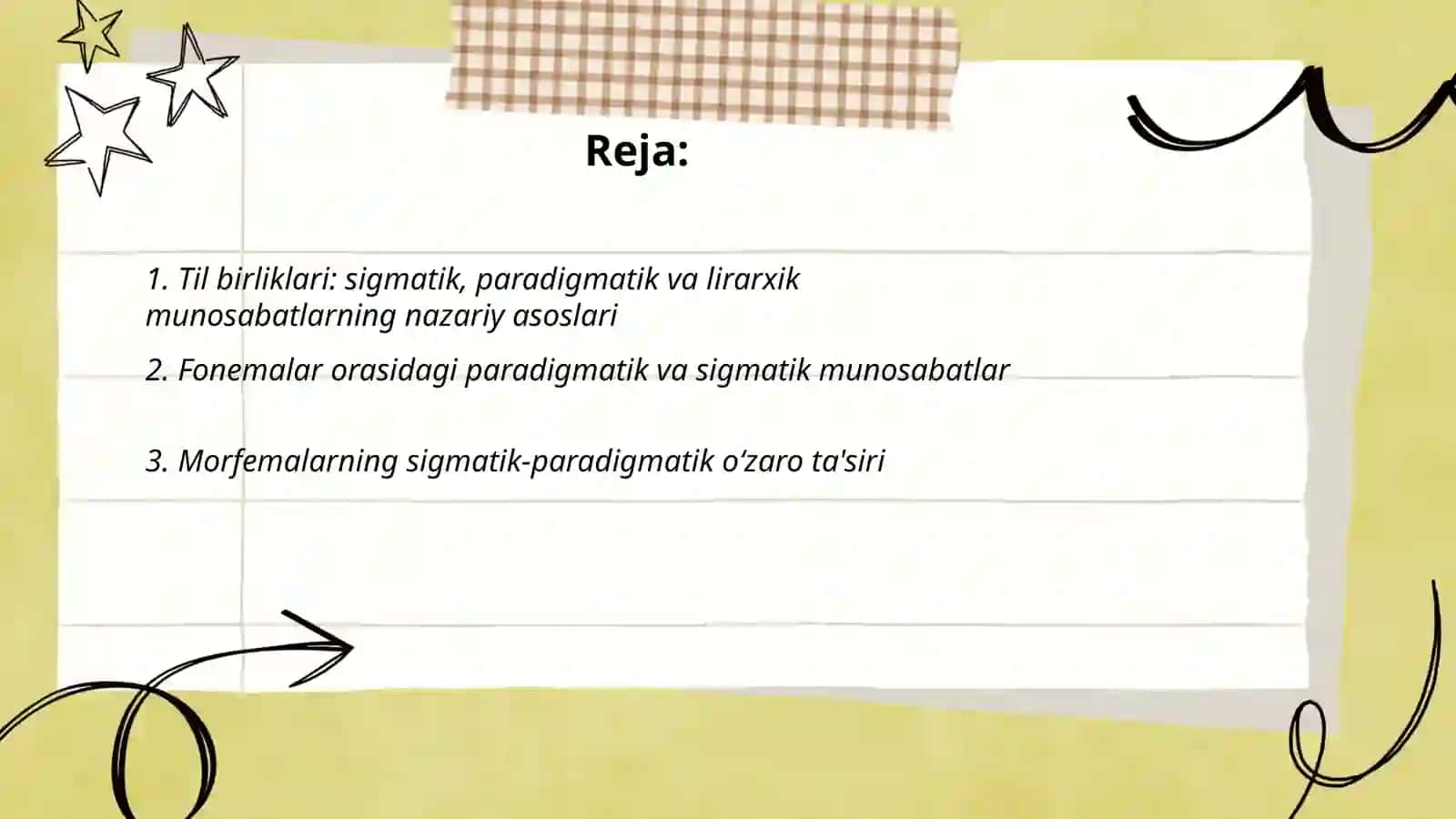 Til birliklarning o‘zaro munosabati sigmatik paradigmatik lirarxik munosabati 2
