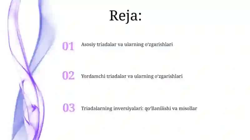 Asosiy va yondosh uchtovushliklar, ularning aylanmalari 2