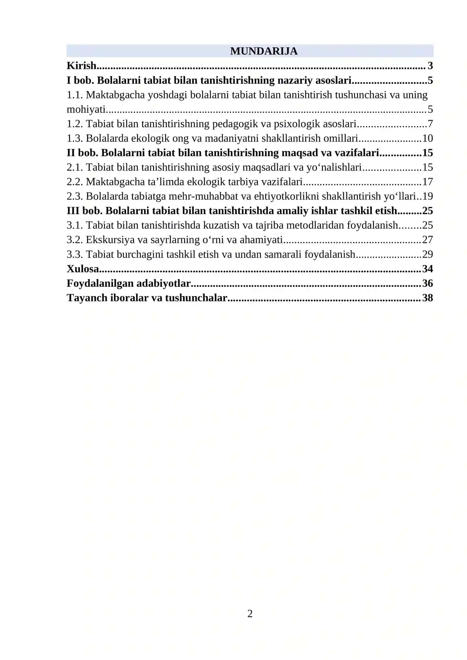 Bolalarni tabiat bilan tanishtirishning nazariy asoslari 2