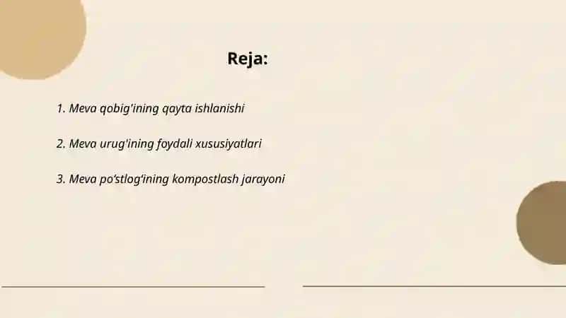 Meva mahsulotlarini chiqindilari 2