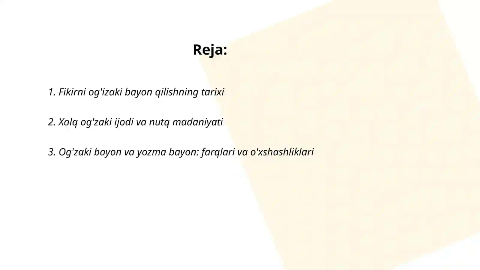 Fikirni og'izaki bayon qilishning tarixi 2
