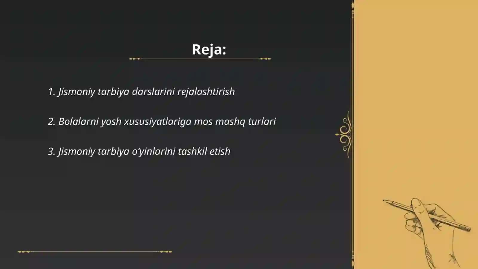 Jismoniy tarbiya darslarini rejalashtirish 2