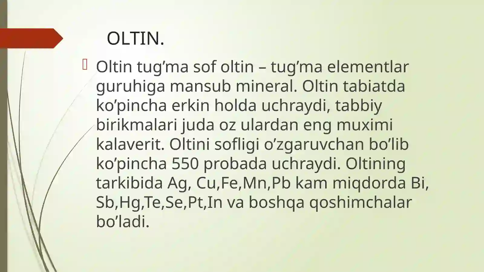 Nodir metallar geokimyosi 2