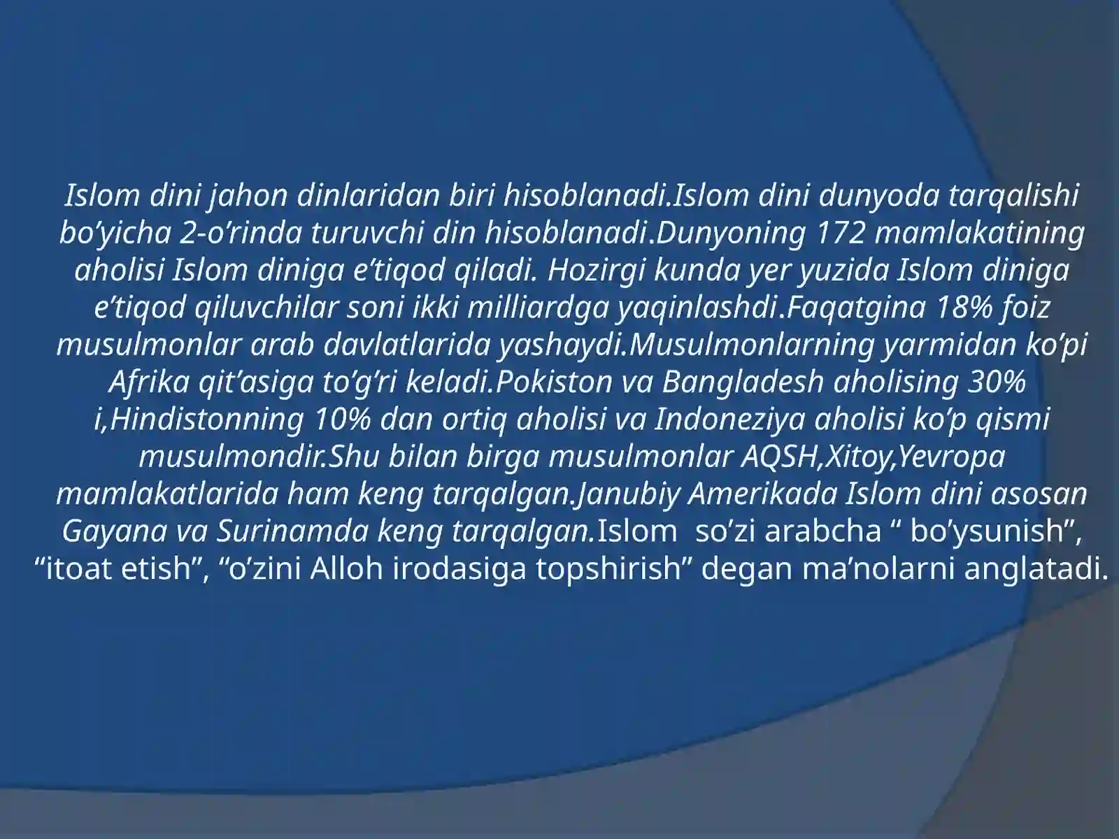 Islom dini paydo bo’lishi 2