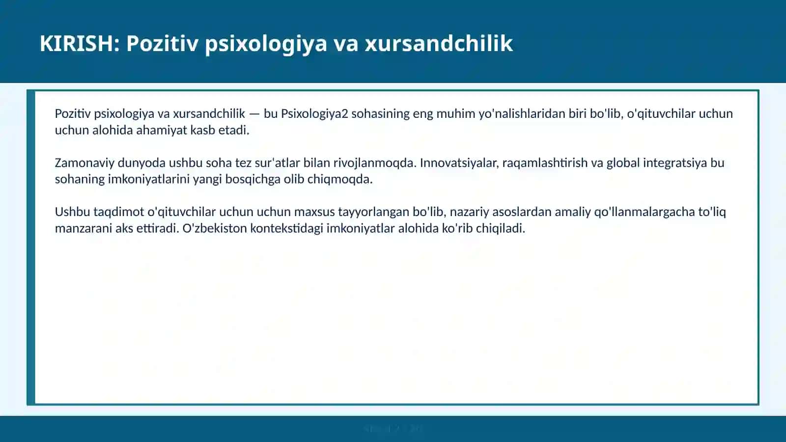 POZITIV PSIXOLOGIYA VA XURSANDCHILIK 2
