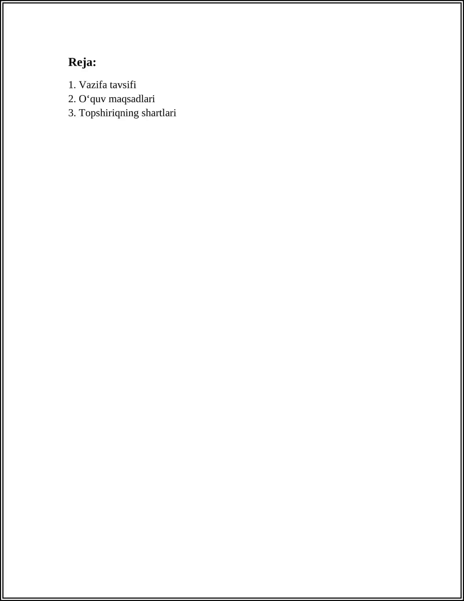 Vazifa tavsifi 2