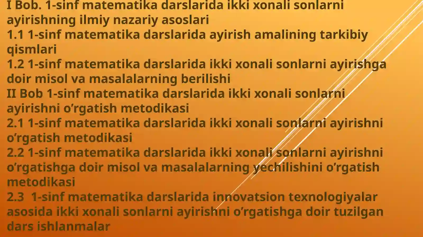 1-sinf matematika darslarida ikki xonali sonlarni ayirish 2
