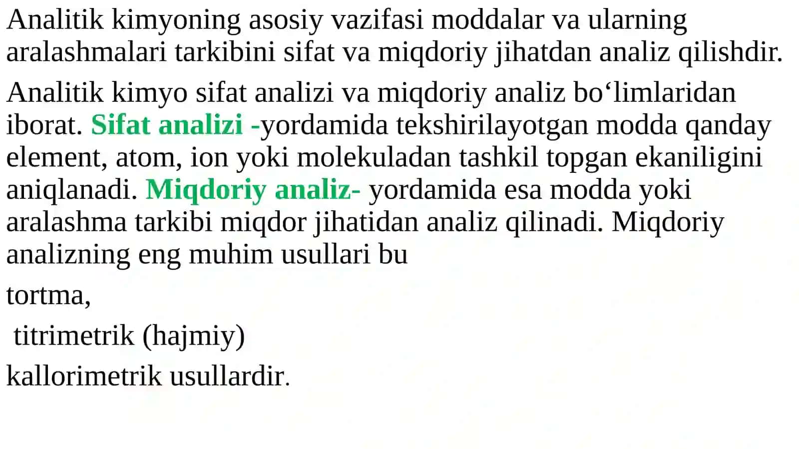 Titrimetrik tahlil usullarining mohiyati 2