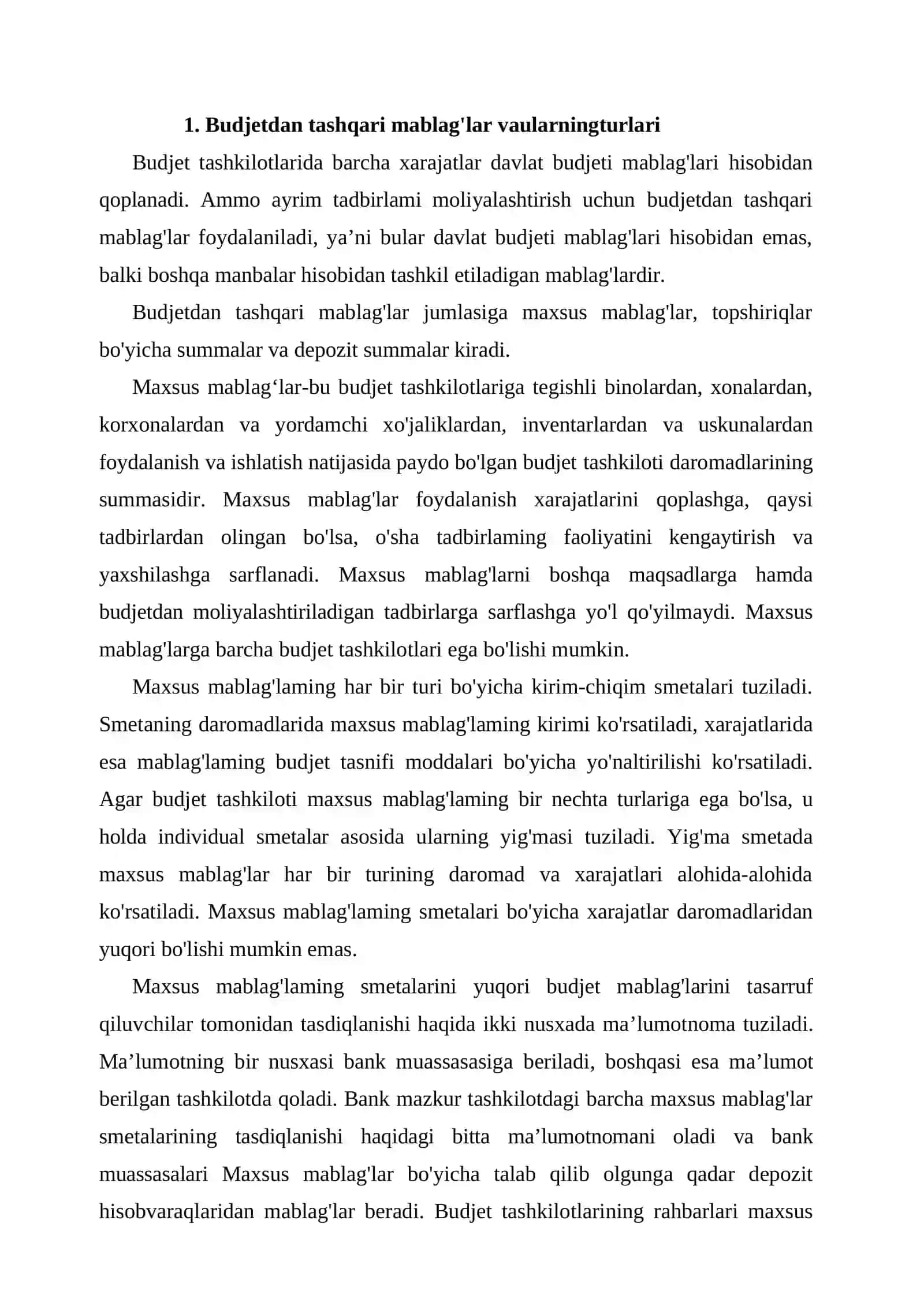 Budjet tashkilotlarida budjetdan tashqari mablag’lar hisobi 2