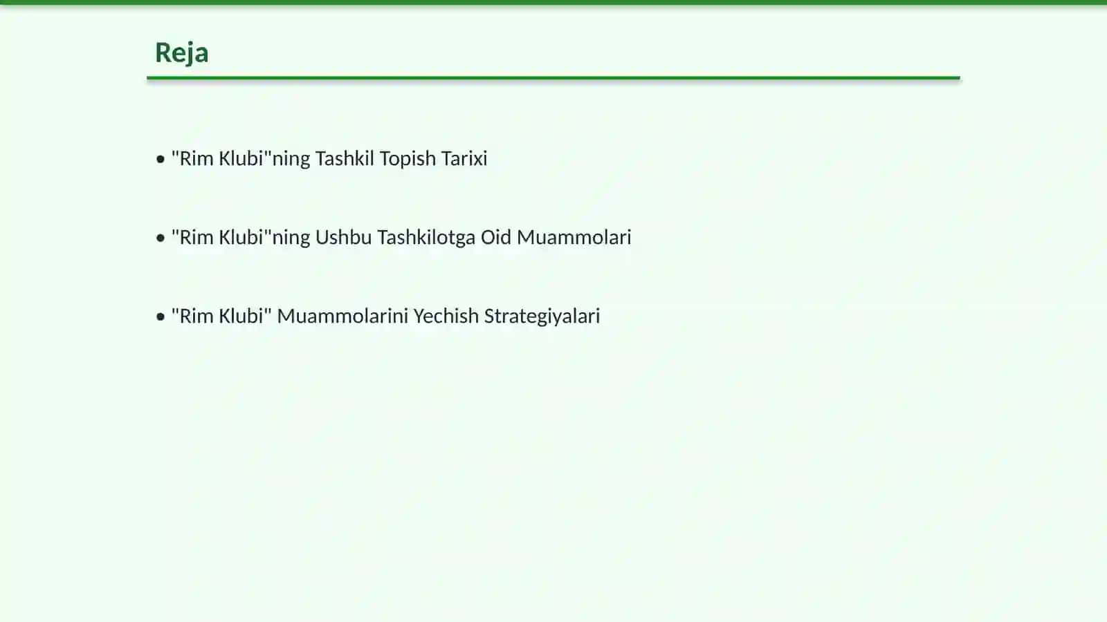"Rim Klubi"ning Tashkil Topishi, Ular Ko‘targan Muammolar va Ularning Yechimlari 2