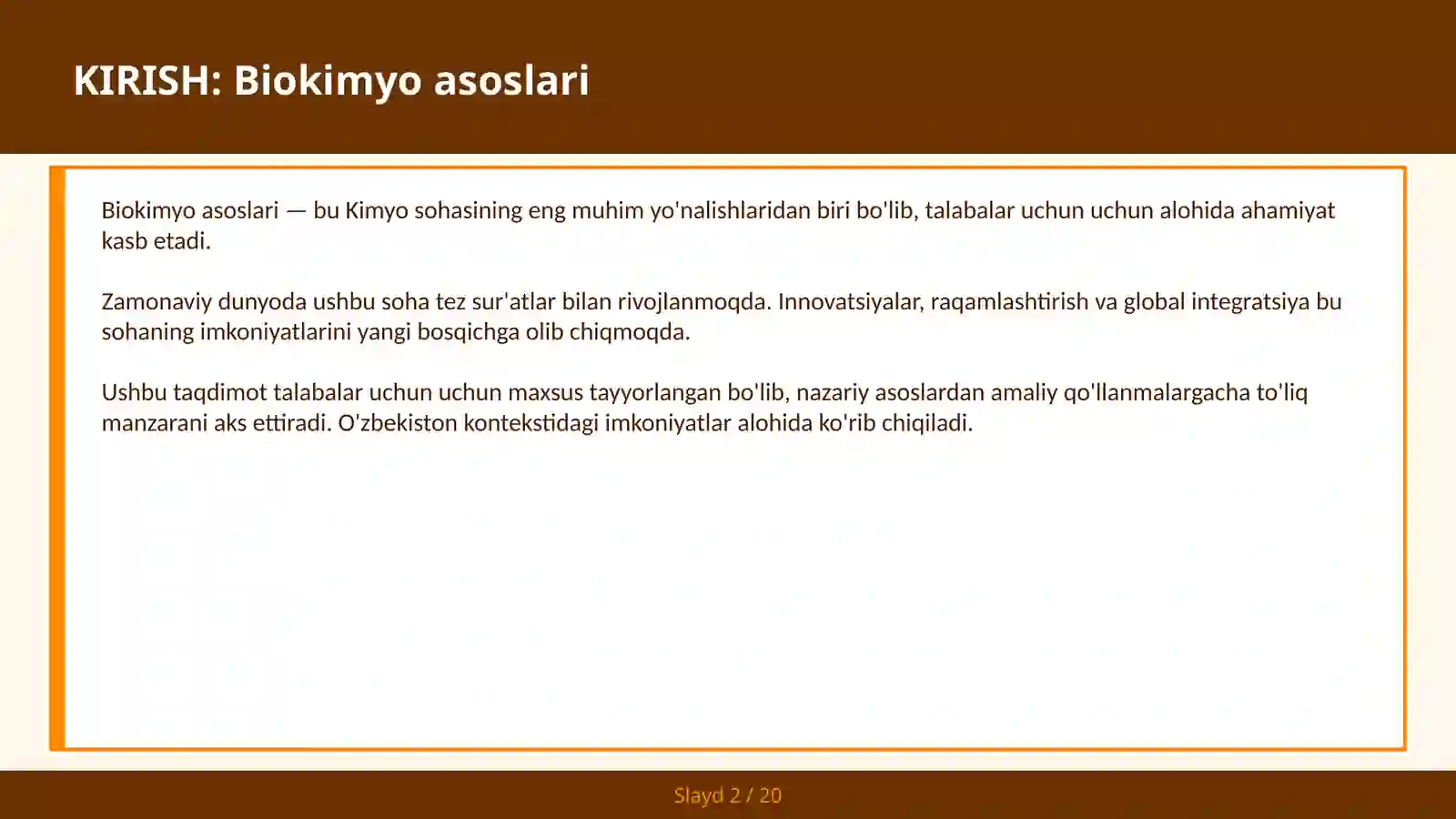 Biokimyo asoslari 2
