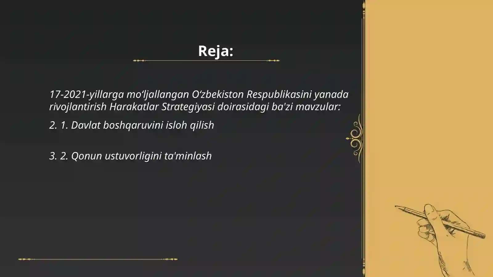 17-2021-yillarga mo‘ljallangan O‘zbekiston Respublikasini yanada rivojlantirish Harakatlar Strategiyasi 2