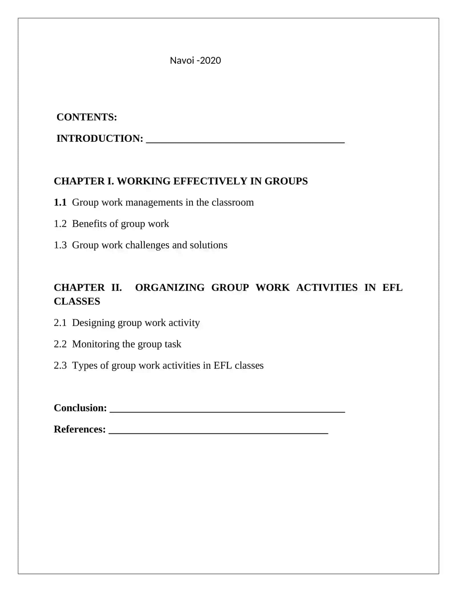 ORGANIZING GROUP WORK ACTIVITIES IN EFL CLASSES 2