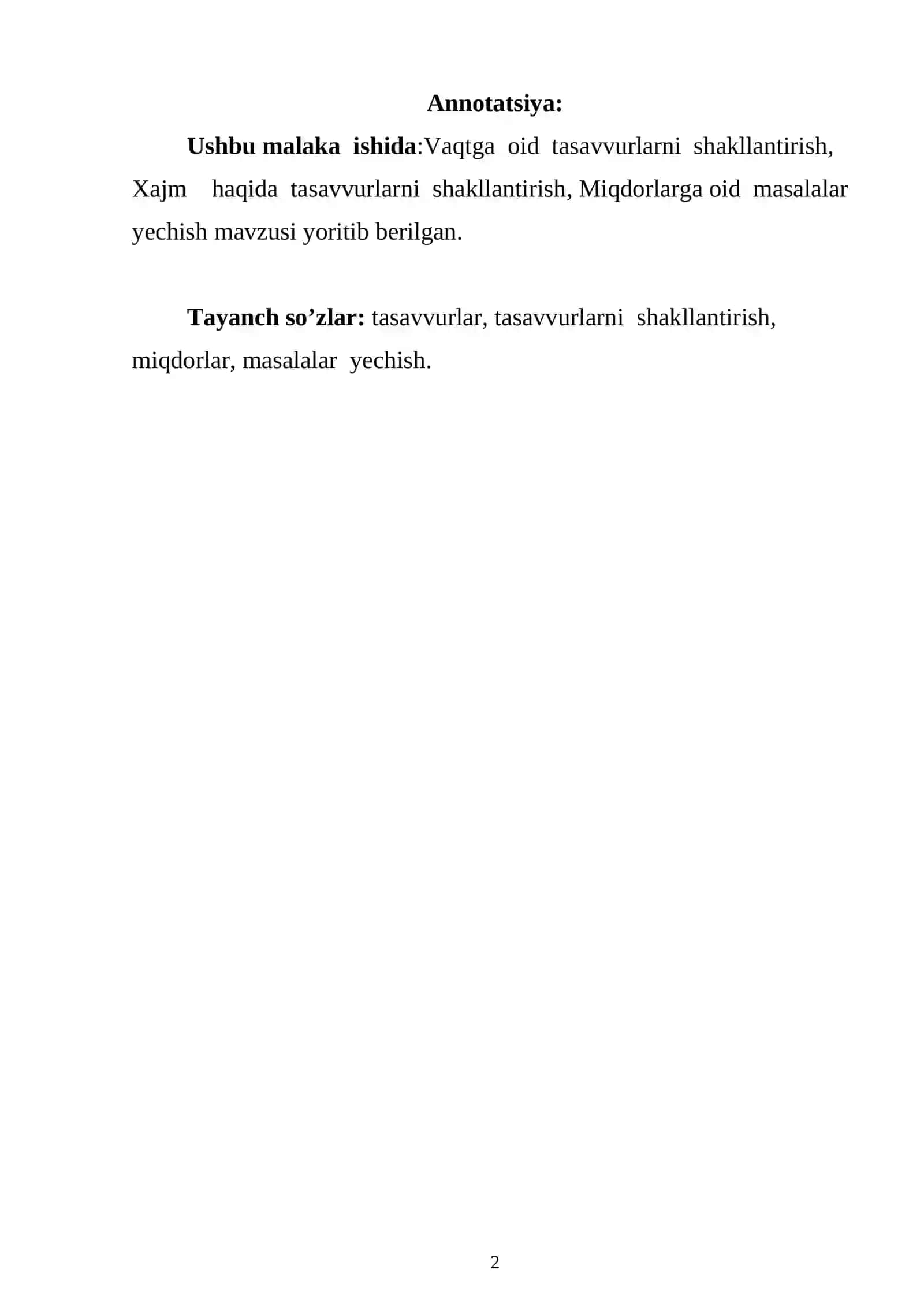 Boshlang’ich sinf matematika darslarida miqdorlarni o’rgatishda amaliy ishlarni tashkil etish metodlari 2