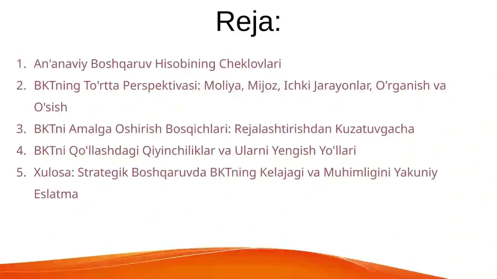 Strategik boshqaruv hisobida balanslangan ko’rsatkichlar tizimining mohiyati va afzalliklari 2