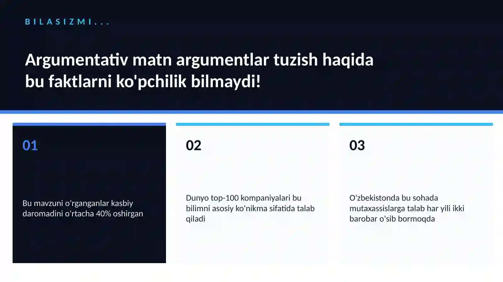 Argumentativ matn argumentlar tuzish 2