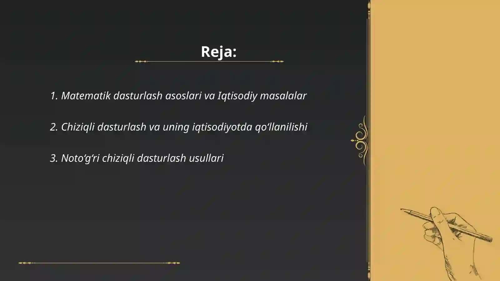 Matematik dasturlash va o‘yin nazariyasi 2